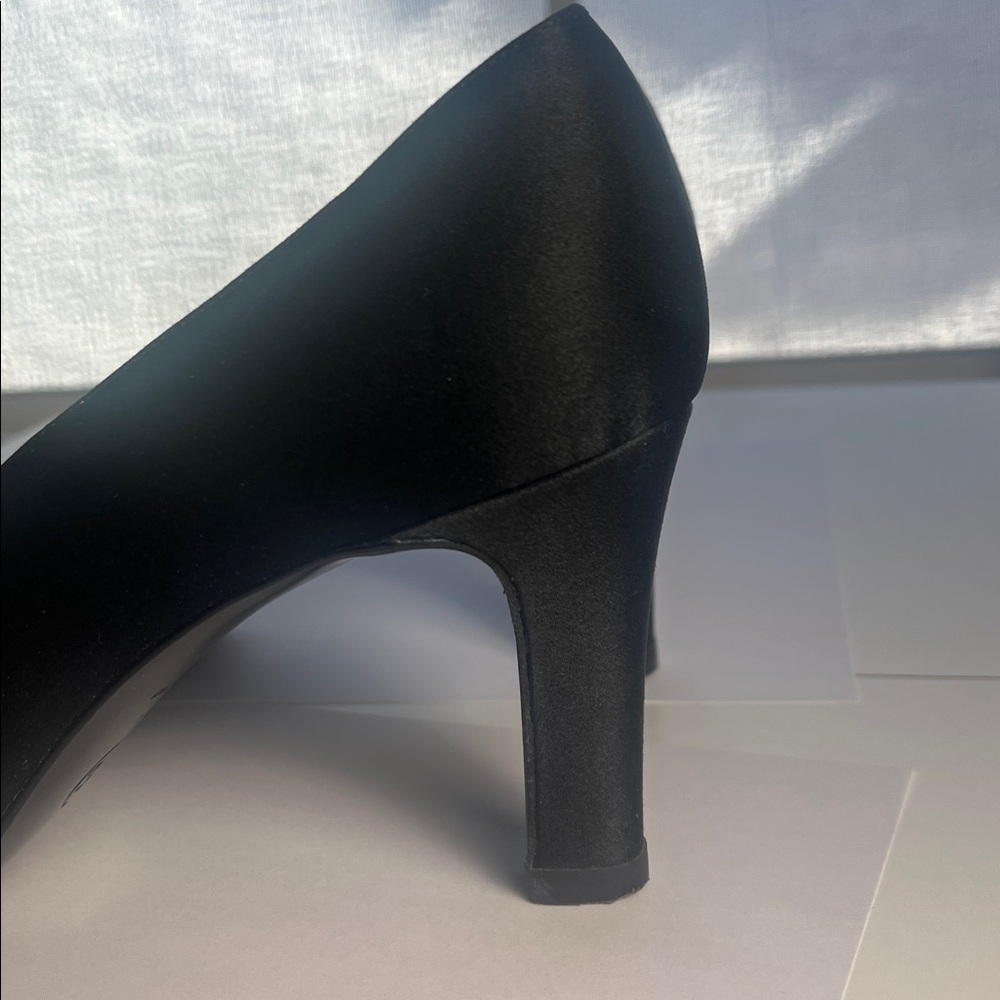 CHANEL Vintage CC Lovo Silk Black Pumps High Heel Shoes - Picture 13 of 15